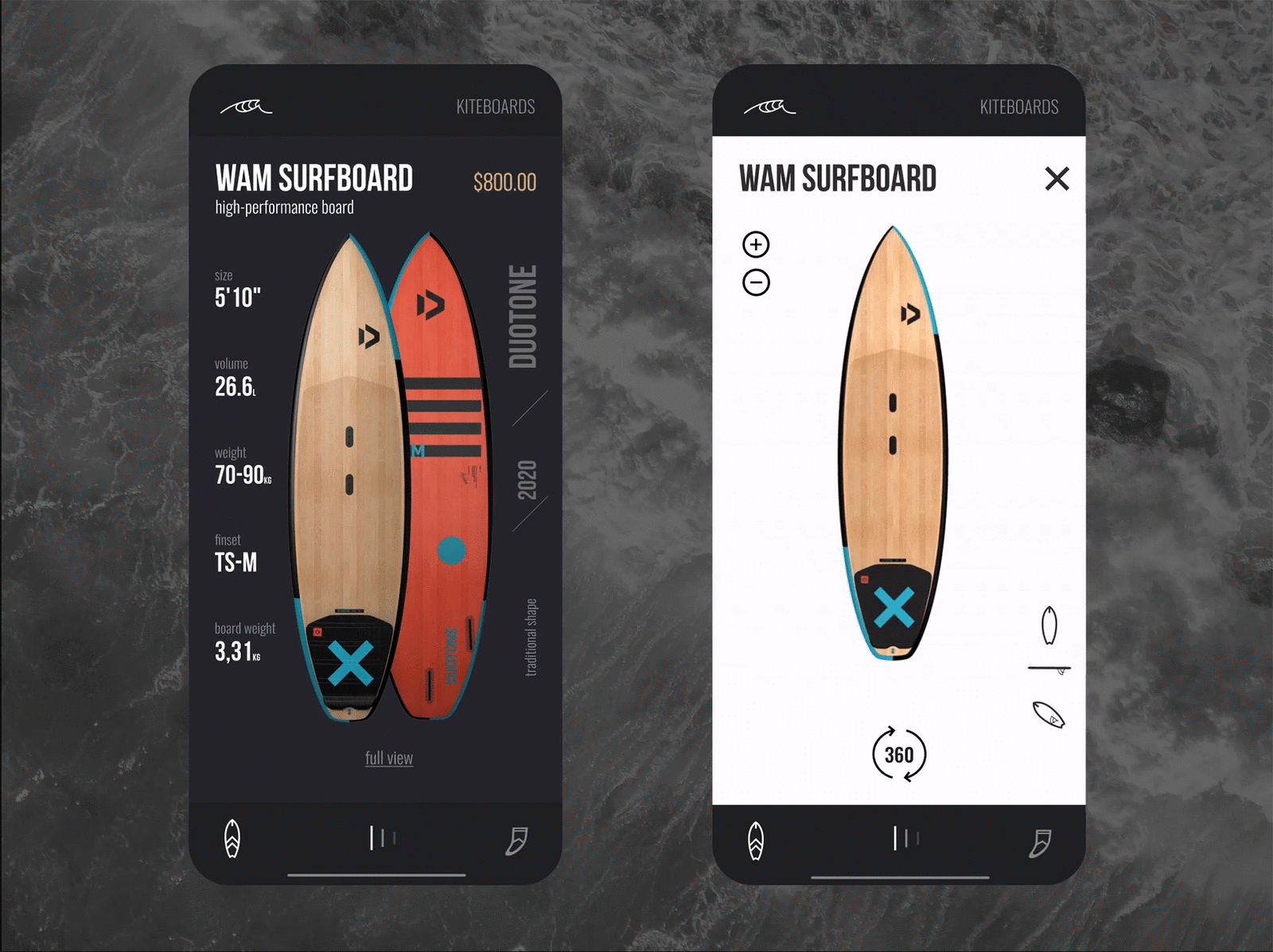 Kiteboard Shop App app design ui ux