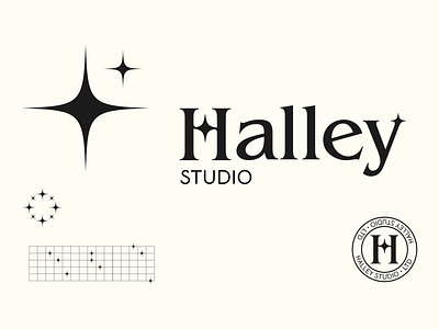 Halley Studio Visual Brand Design adobe illustrator brand design brand identity clean graphic design graphics logo logo design logotype minimal stars typography visual branding
