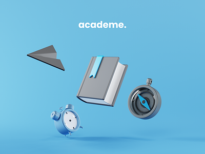 Academe. 3D Icons Pack 3d art 3d icon 3d object art design flat ui ux web website
