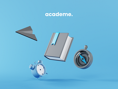 Academe. 3D Icons Pack 3d art 3d icon 3d object art design flat ui ux web website