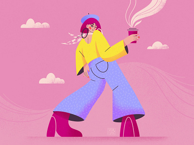 Total pink character characterdesign female character feminism illustration procreate stylized