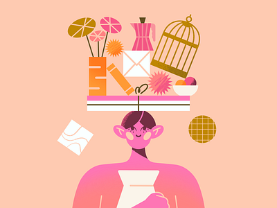 Moving Pt.3 app business characterdesign creative female character flat illustration geometry illustration minimal procreate web