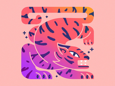 Tiger animal art characterdesign editorial flat flat illustration geometry illustration minimal procreate tiger vector
