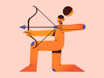 Archer app archer bow characterdesign creative editorial female character flat flat illustration geometry illustration magazine minimal procreate sport vector web