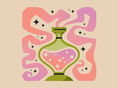 Potion creative design flat illustration geometry illustration magic potion procreate tarot vase vector whimsical