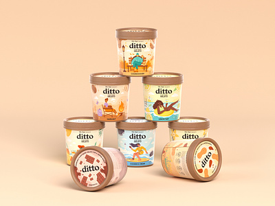 Ditto - Vegan Ice Cream Packaging Design