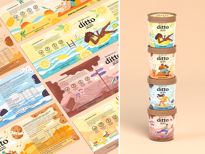 Ditto - Ice Cream Packaging Design branding characterdesign creative design flat flat illustration food ice cream illustration package packaging sustainable vector vegan