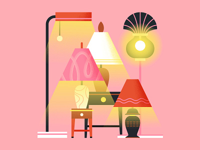 Lamps app blog cover creative design flat flat illustration geometry illustration interior lamp light vector web