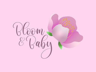 Bloom & Baby Logo baby bloom children clothes design flower graphic design illustration kids logo minimal newborn vector