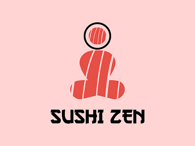 Sushi Zen Logo chinese design food graphic design illustration japanese logo minimal sushi vector yoga zen