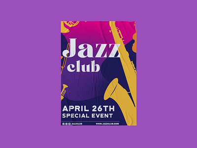 Jazz club Poster branding design graphic design illustration jazz minimal music poster sax saxophone vector