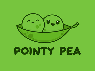 Pointy Pea Logo babies baby branding children cute design graphic design illustration kids logo nursery pea peas vector