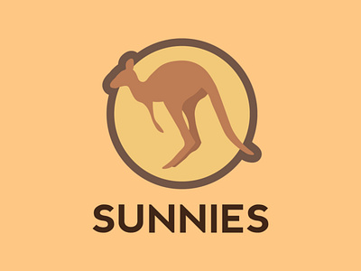 Sunnies Logo animal australia branding design graphic design illustration kangaroo logo minimal sun vector