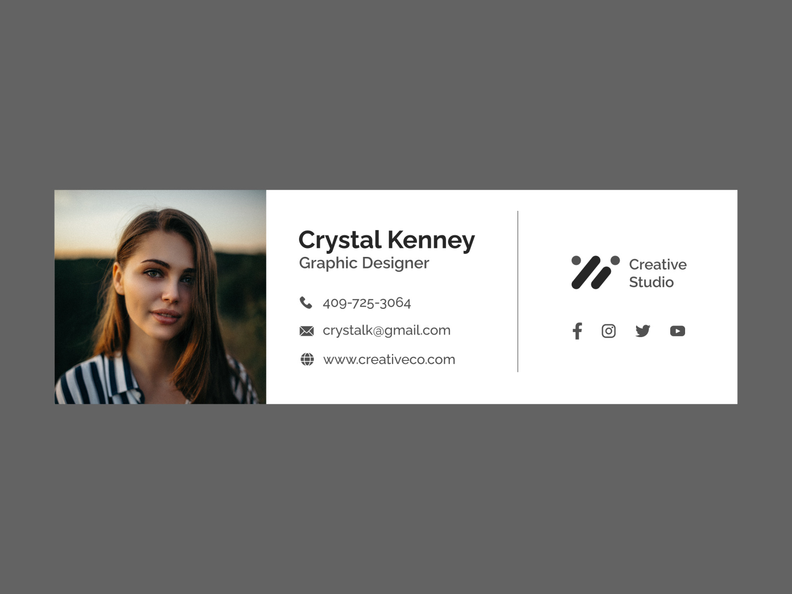 Gray Email Signature by Andrea Fazlić on Dribbble