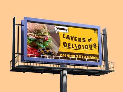 Fast Food Billboard billboard branding burger design fast food graphic design illustration minimal signage vector