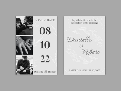 Monochromatic Wedding Invitation