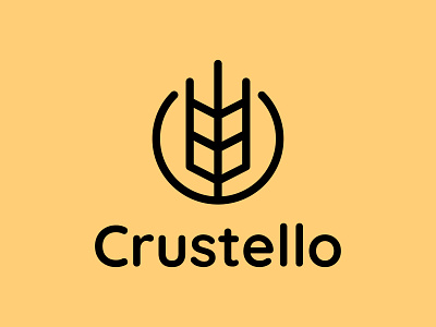 Crustello Logo bakery branding bread design graphic design illustration logo minimal vector wheat