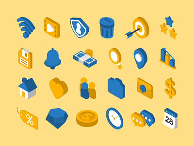 Isometric Icons design graphic design icon icon set icons illustration isometric ui ux vector