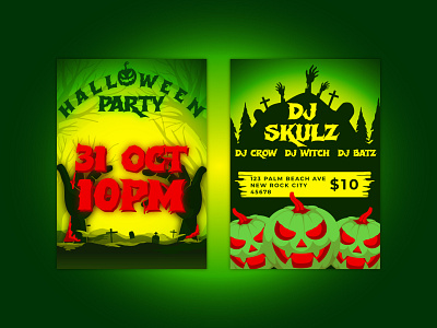Halloween Flyer advertising brochure flyer halloween halloween party poster promotional scary spoky