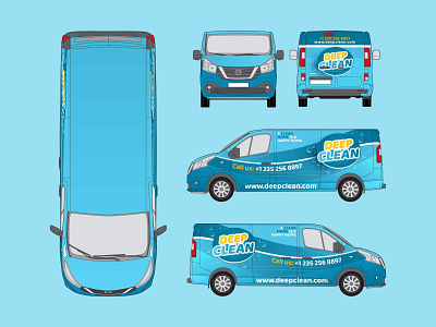 Vehicle Wrap advertising car clean cleaning service minimal modern van vehicle vinyl wrap