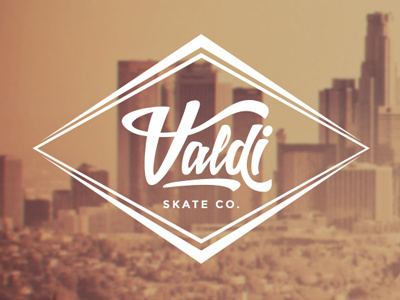 Valdi Skate Co. Logo branding identity logo retro script skate skateboard
