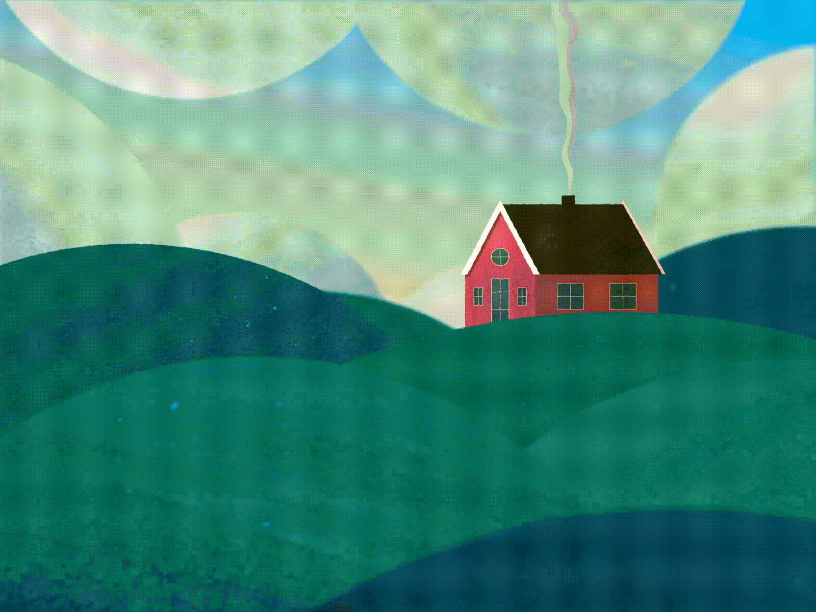 Lonely house 2d 2d animation 2d house fake3d motiongraphics nature parallax parallax effect sky vector