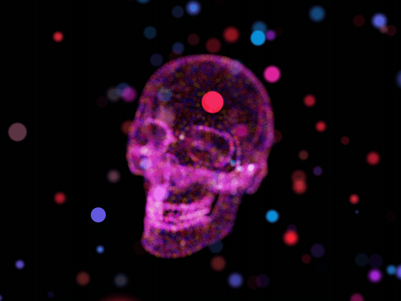 particles of the skull 3d 3d animation 3d skull animation blur motion design motiongraphics particles skull