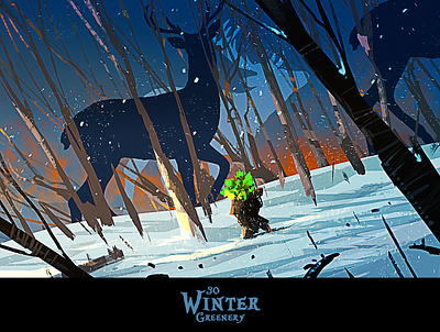 Winter Greenery art cg character concept art creative creative image game art illustration painting