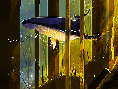 Music whale art cg character concept art creative creative image game art illustration painting