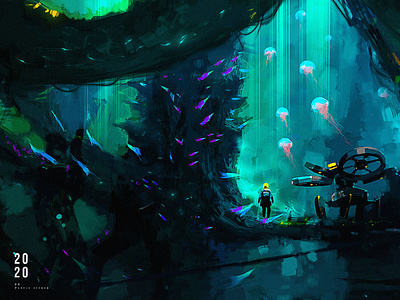 Bioluminescent creature art cg concept art creative creative image design game art illustration painting