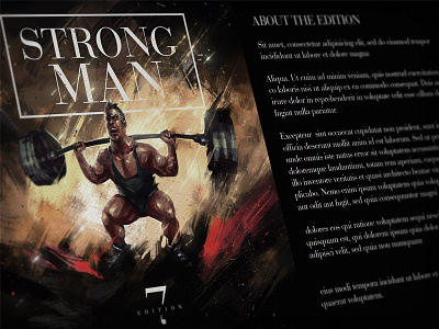 Strong Man art book book cover gym logo work