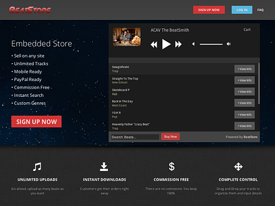 BeatStore Site Theme app audio beats css3 dark music player tech