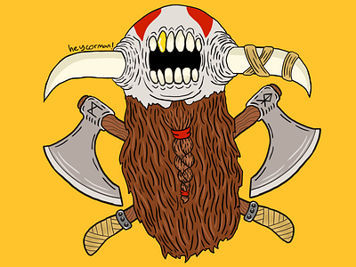 War Paint axe bearded axe design digitalart digitaldrawing ghost illustration illustration art procreate procreateapp skull skull art viking