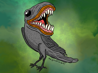 Ravenous digital illustrations digitalart digitaldrawing dinosaur illustration illustration art procreate procreateapp raptor raven trex
