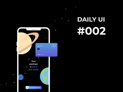 DAILY UI 002 - Credit Card Checkout astronomy concept creditcardcheckout daily ui 002 dailyui dark themed figma futuristic mobile product design ui