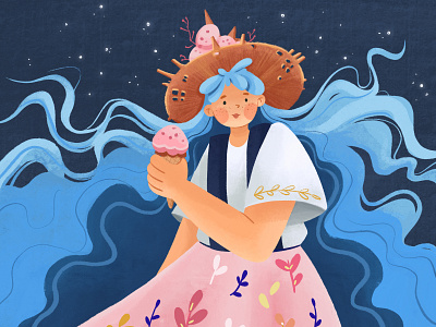 Ice Cream Girl By Zulaa For Sunday Crew On Dribbble