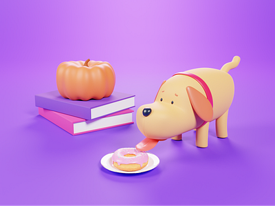 Sweet-tooth 3dcharacter art characterdesign cute animal design digitalart dog donut drawing illustration pet sketch sunday