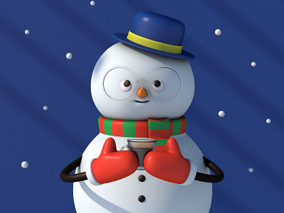 Snowman 3d art 3dmodeling characterdesign christmas cinema4d digitalart illustration snow snowman sunday winter