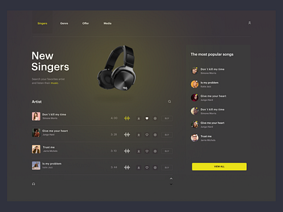 Music Interface artist clean design interface music ui