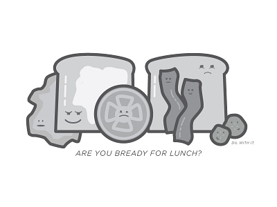 Bready greyscale illustration vector