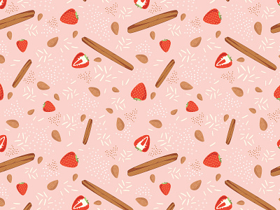 Strawberry Horchata Pattern pattern vector