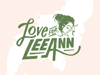 Love For Leeann green hand lettering illustration pink type