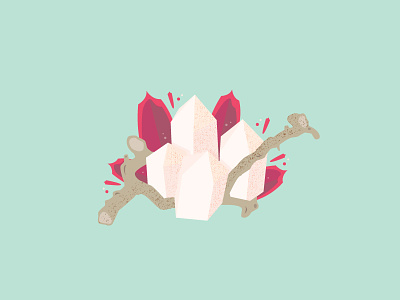 Flower Series 3 branch crystal illustration