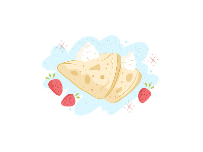 Crepes blob crepes food illustration strawberry vector