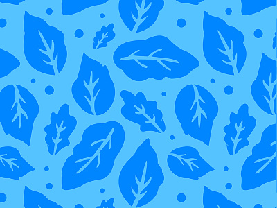 Water Leaves blue leaves pattern