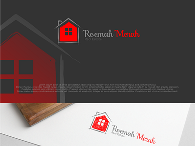 roemah merah flat logo logoconcept logodesign logodesigner simple