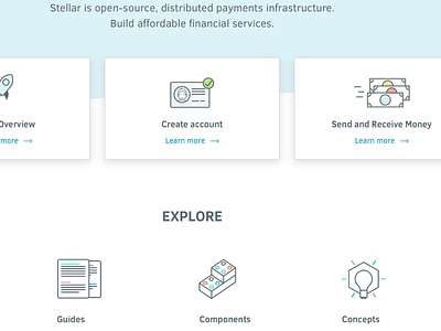 Stellar Developers design developers features finance fintech icons page services web website