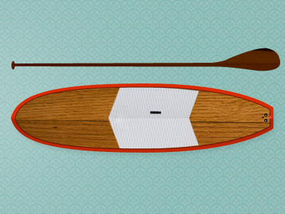 SUP illustration oar paddling sup wood