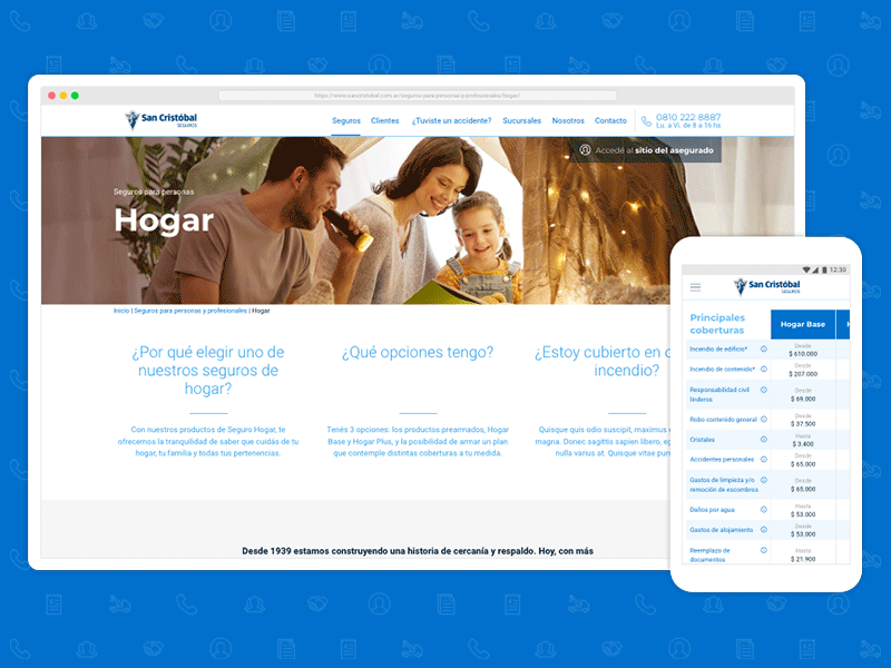San Cristobal Seguros: Corporate Website design digital products responsive ui ux web
