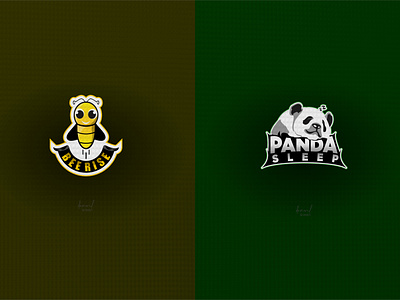 Bee & Panda illustration Logo